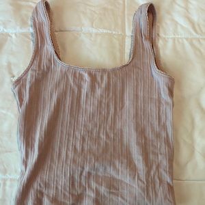 light purple lace edge crop top💜